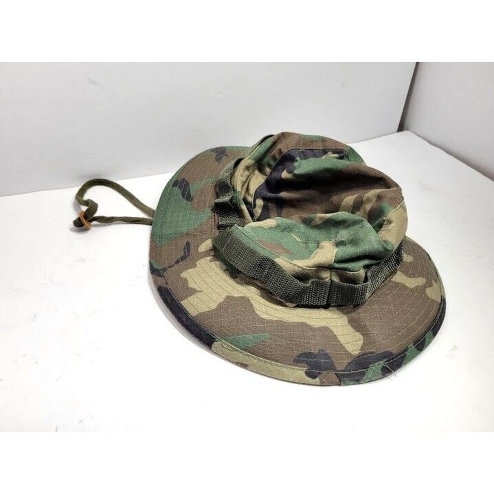Military Bucket Hat Sun Hot Weather Type II Jungle Camo Camouflage Size 7 1/2